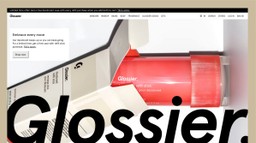 Glossier minimal website design