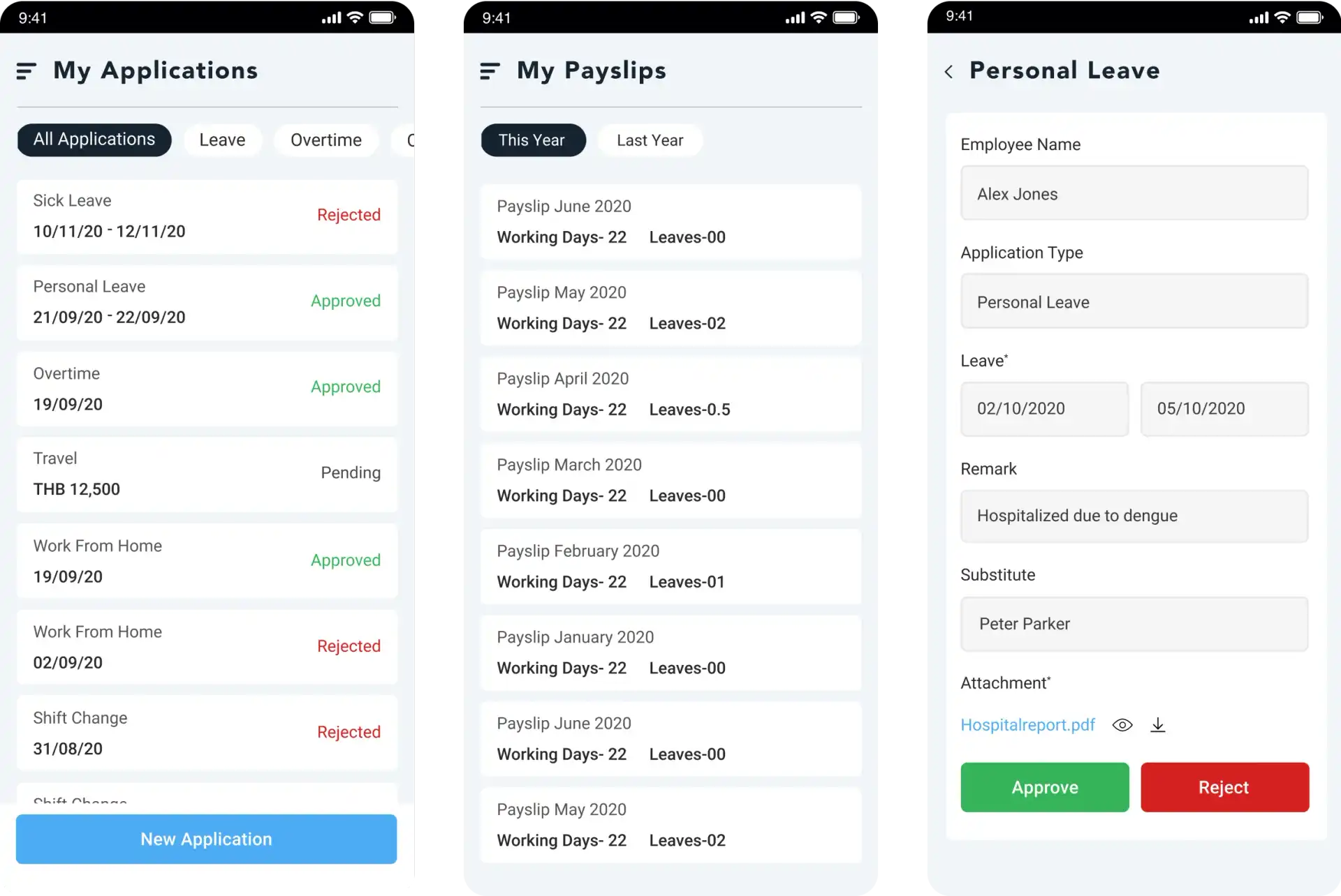 Mobile Responsive to check leave status, apply leave and check payslips