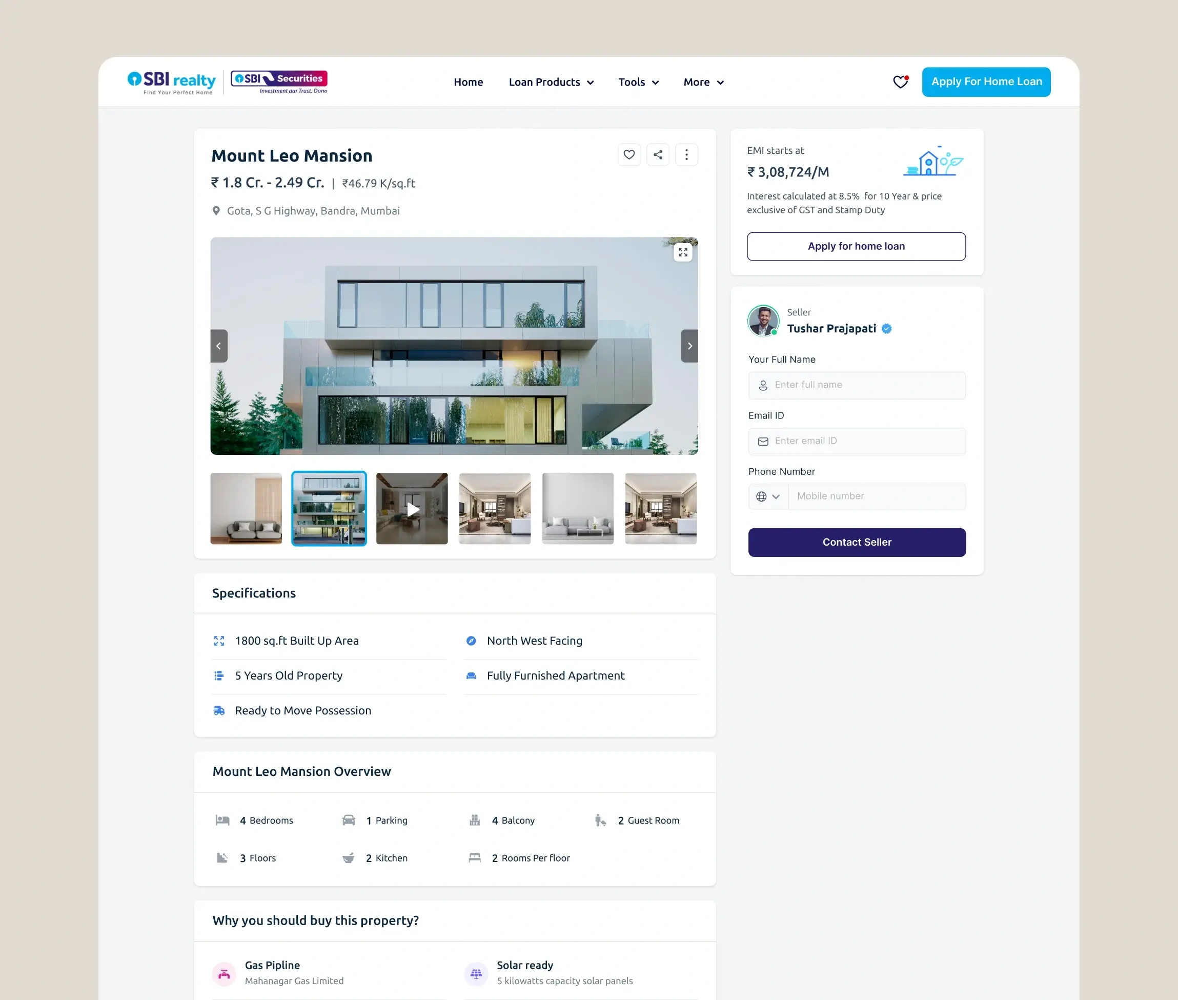 SBI Realty platform interface 4
