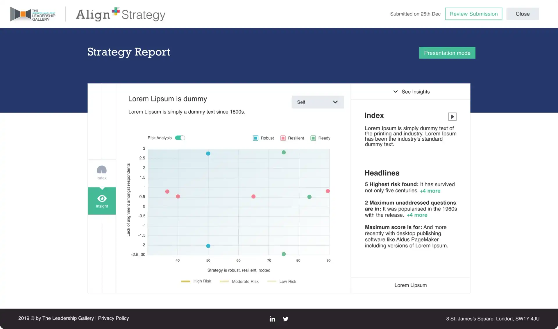 UI to check strategy report insight