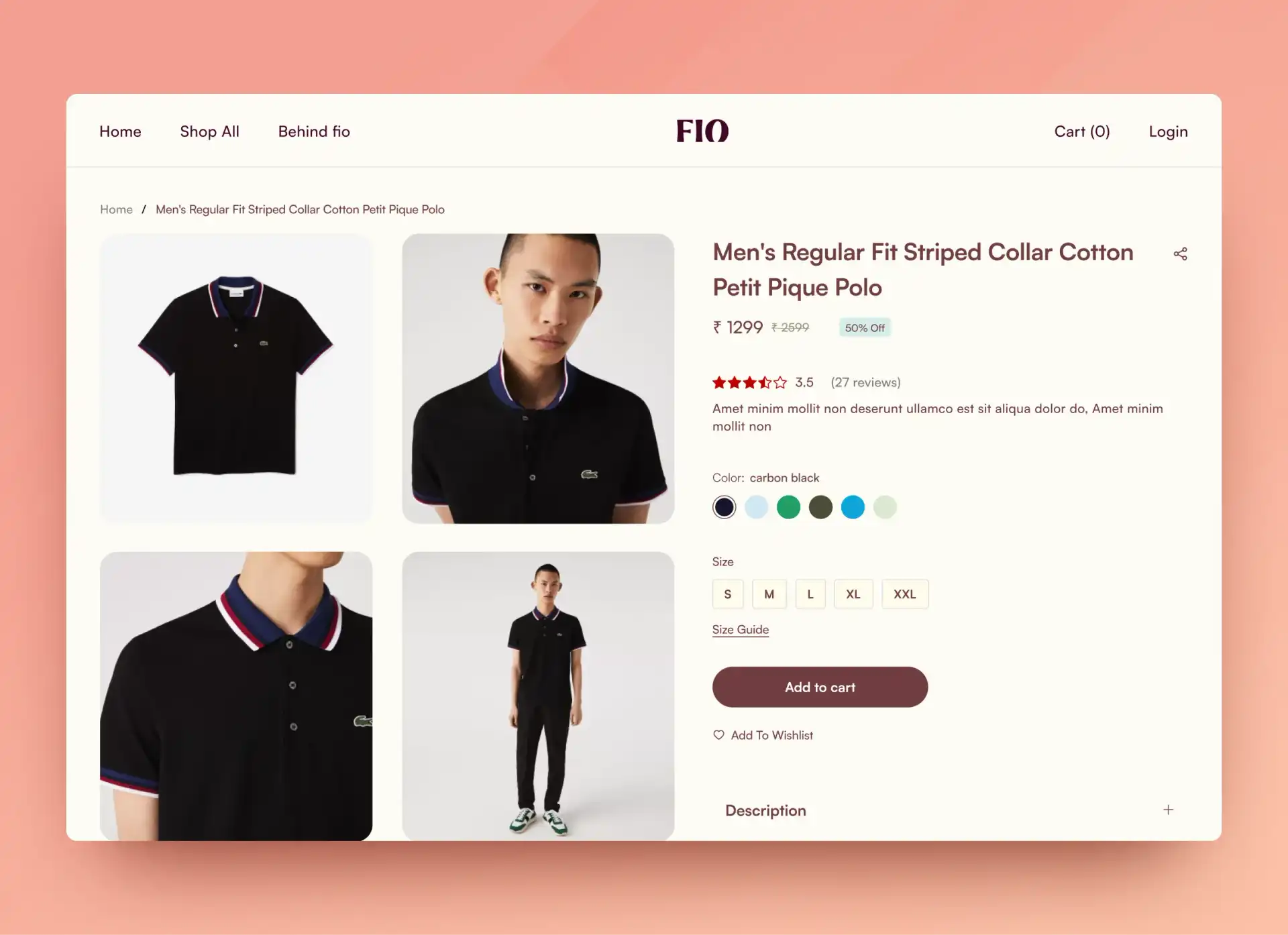 Product Page- Men's Section 