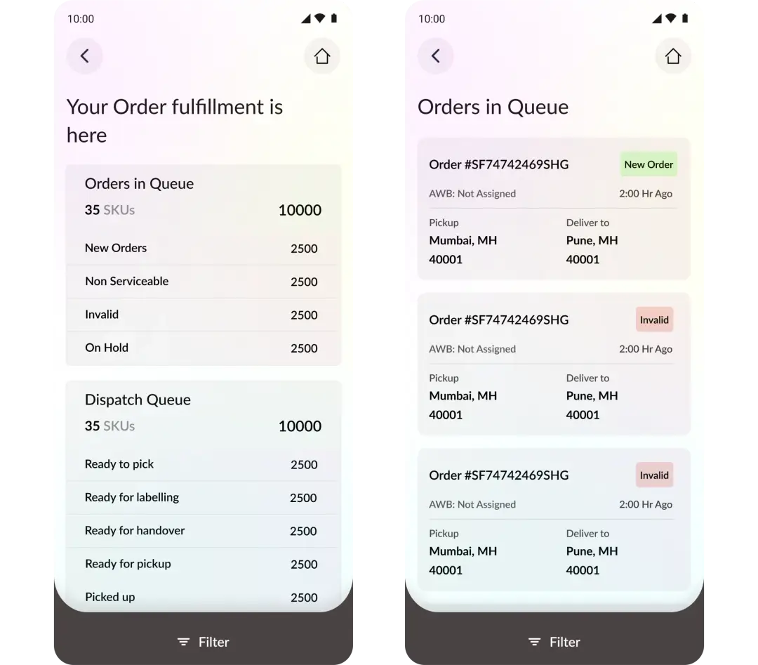 Mobile Responsive of order fulfillment status