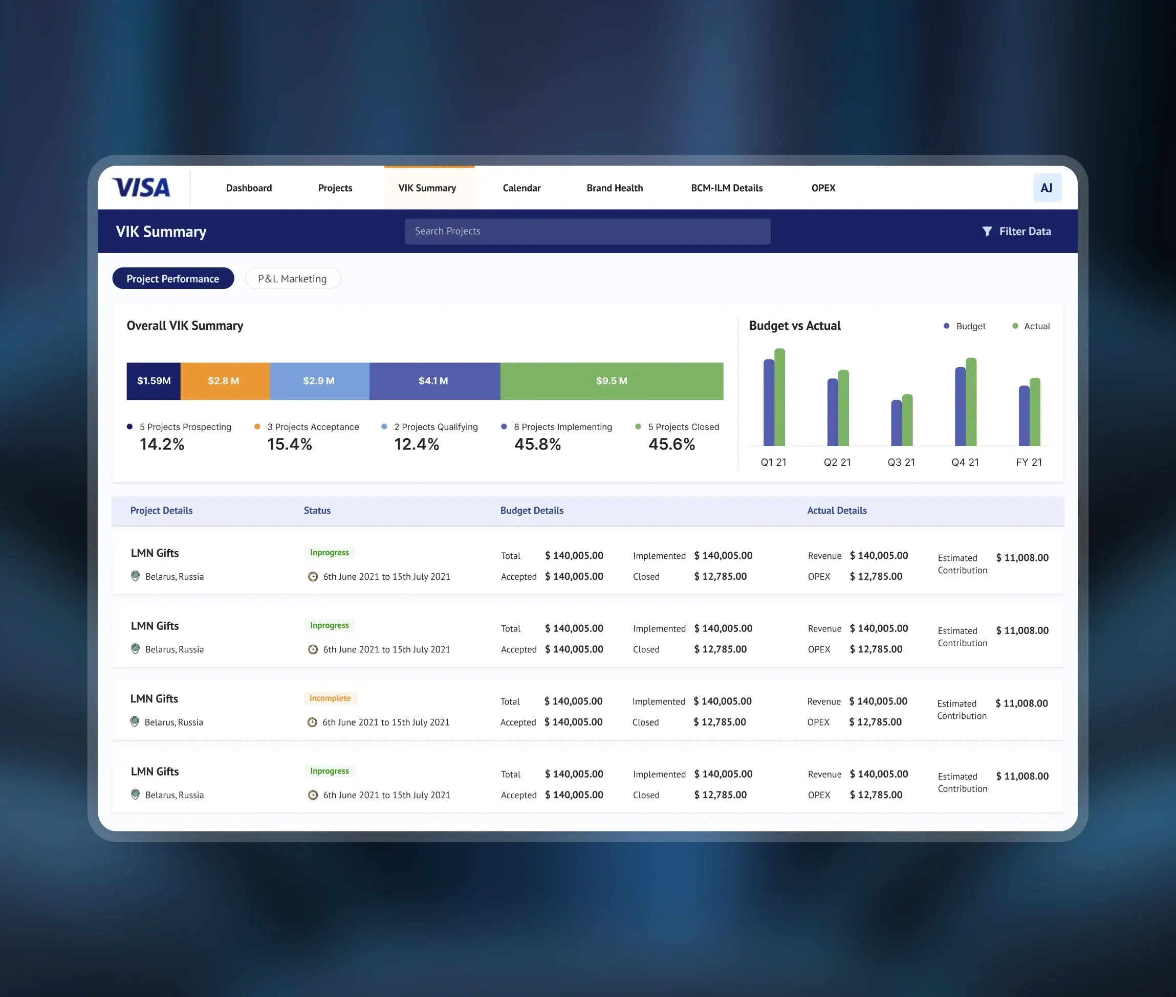 Visa platform interface 3