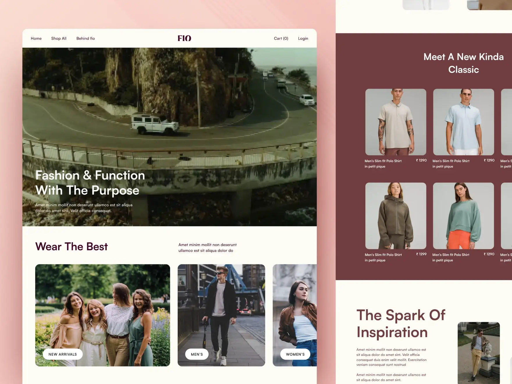 Landing Page Of D2C Fashion E-Commerce Platform