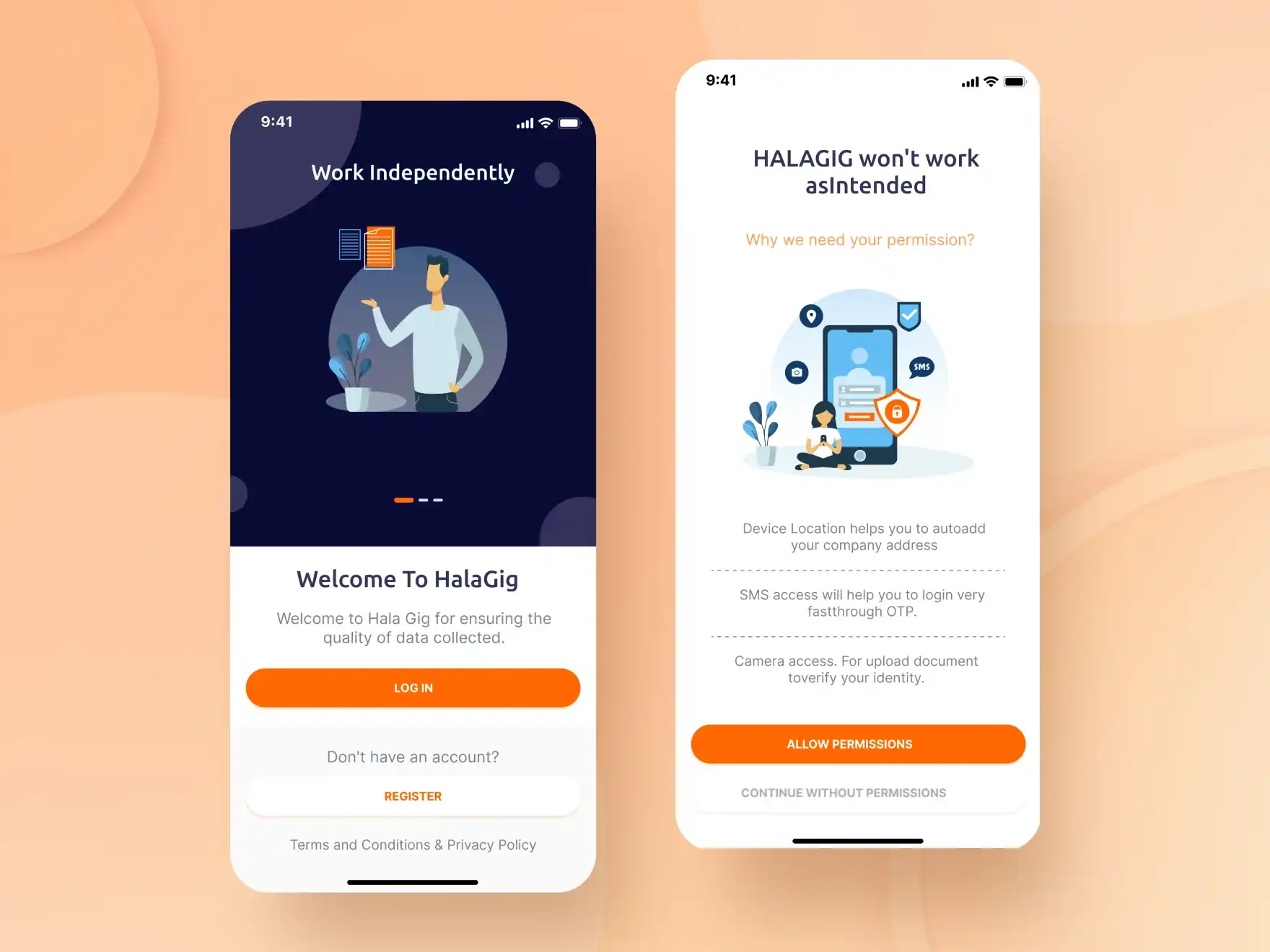 Mobile App UI UX Design to Onboard Agents