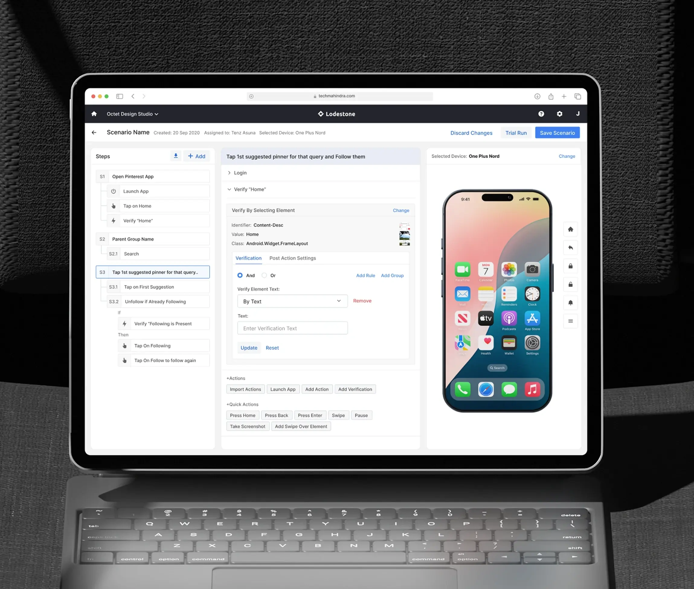Tech Mahindra platform interface 1