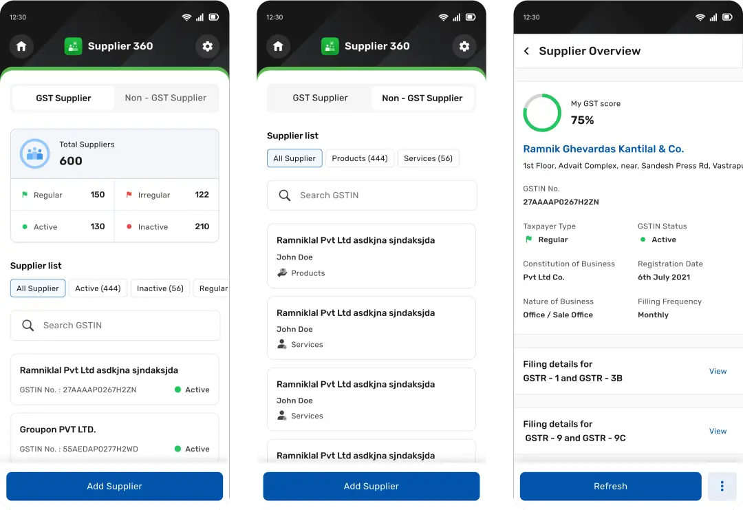 Mobile Responsive to check supplier overview and compliance status