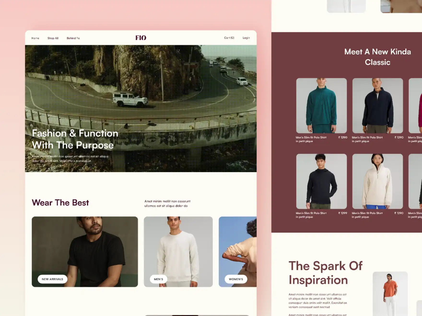Landing Page Of D2C Fashion E-Commerce Platform